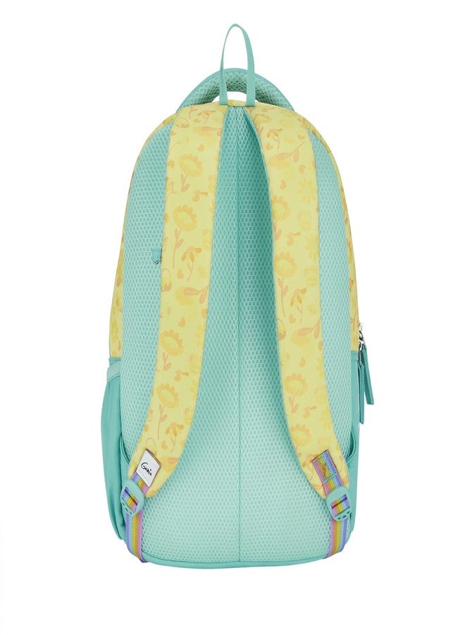 جيني حقيبة ظهر مدرسية جيني بي هابي للبنات | 15 بوصة - 20 لترًا بثلاثة أقسام، خفيفة الوزن مع أكتاف مبطنة | مثالية للكتب، زجاجات المياه، الأدوات المكتبية، علبة الغداء، والأغراض الأساسية - لون أزرق مخضر - Image 2